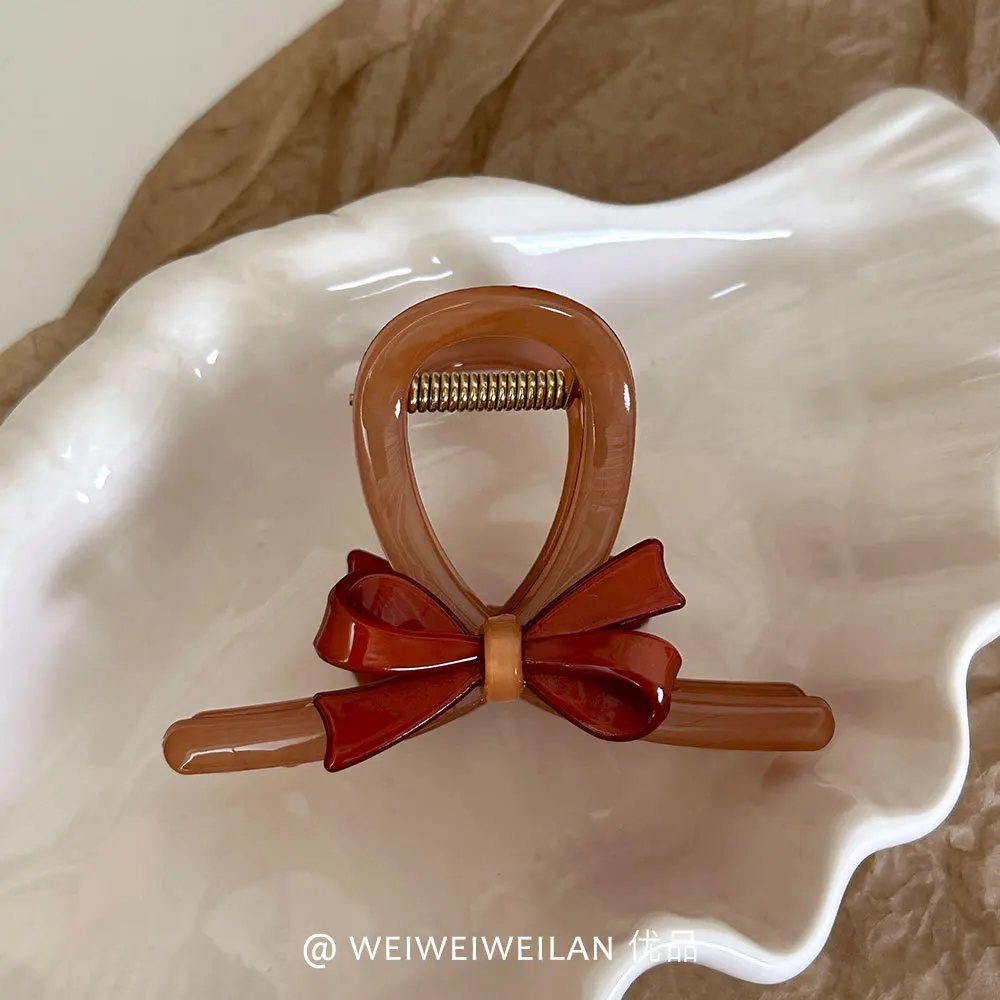 الفاخرة القوس مشبك شعر كليب الكورية أوبدو حامل للنساء عدم الانزلاق شعر سميك أبيض/أحمر/كاكي 5.5 سنتيمتر