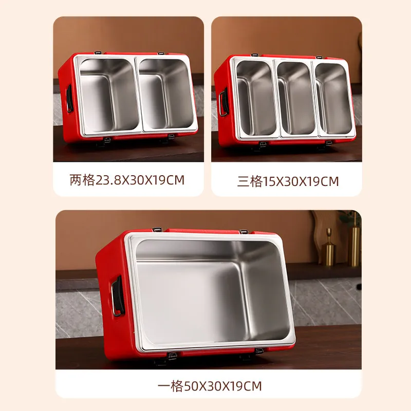 Insulation box stall canteen fast food meals hot and cold insulation bucket grid large capacity camping rice bucket