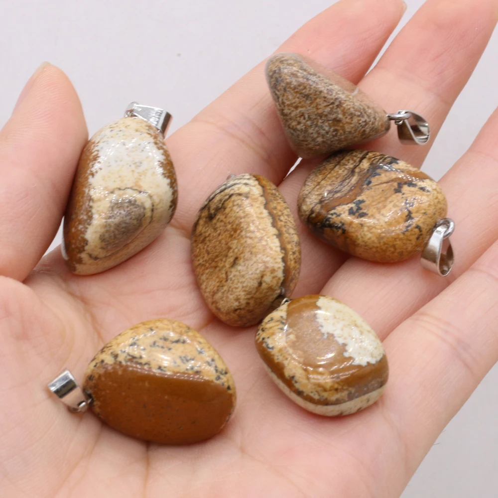 

Natural Stone Semi-precious Stone Pendant Irregular Shape Pendant for Making DIY Necklace Accessories