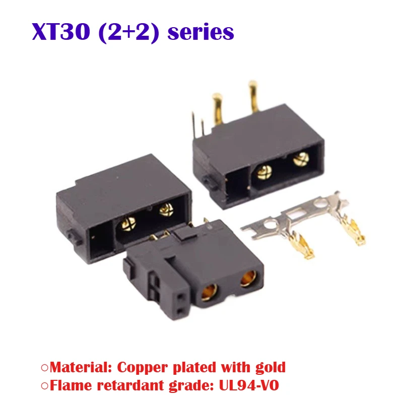XT30 2+2  XT30PB PW 2+2  Male Female Gold Plated Plug with Signal Pin for RC Drone Aircraft Car Boat with signal pin connector