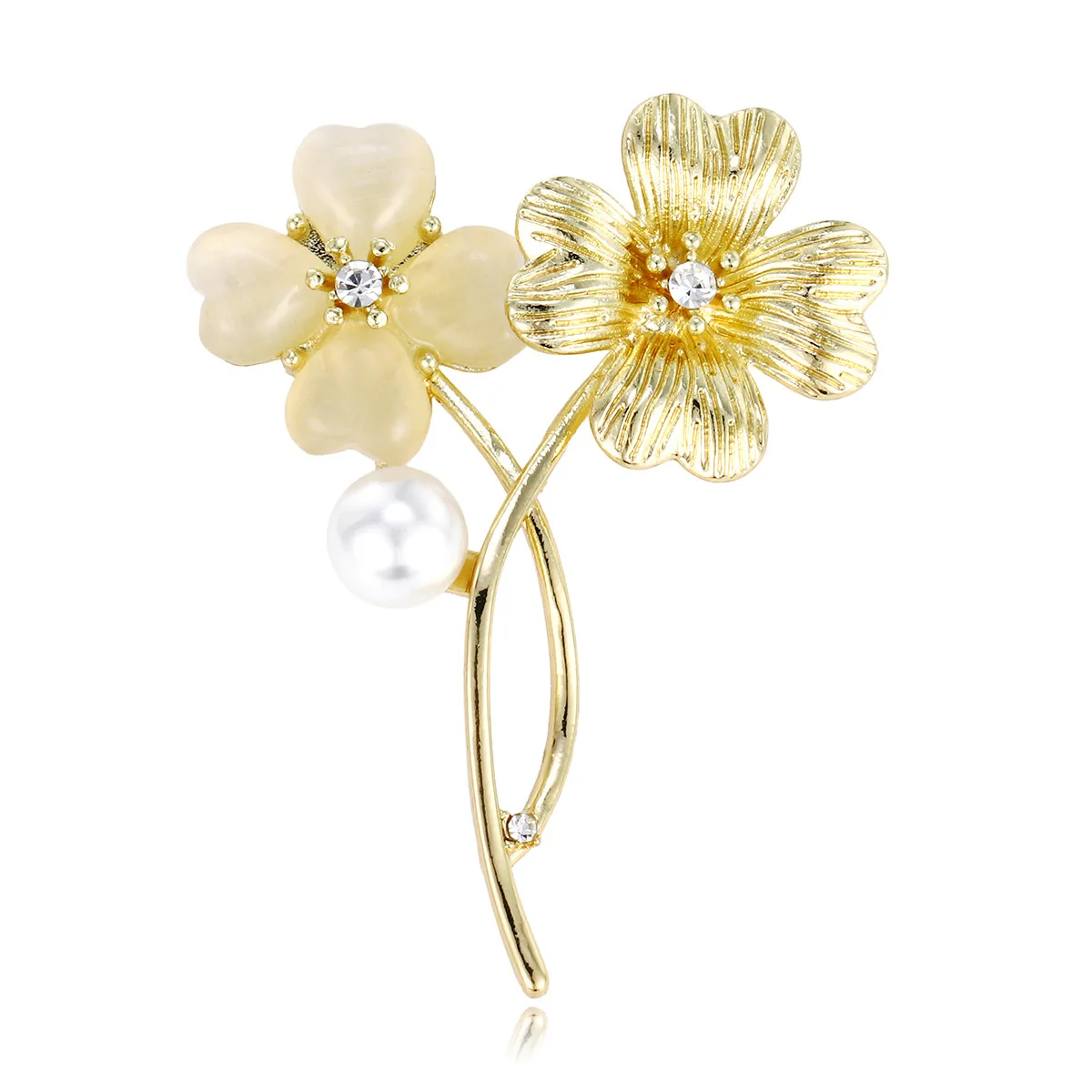 

Forest-Themed Golden Small Flower Brooch, Women's Pearl-like High-End Romantic Wedding Elegant Clothing And Jewelry Accessories