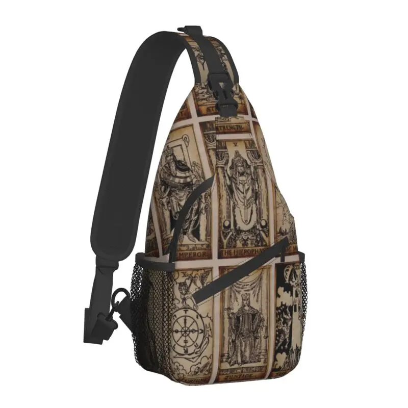 Mochila cruzada de Witch Tarot Sling para hombre, bolso de pecho personalizado de Halloween Occult Curiology, bolso de hombro para ciclismo, Camping, Daypack