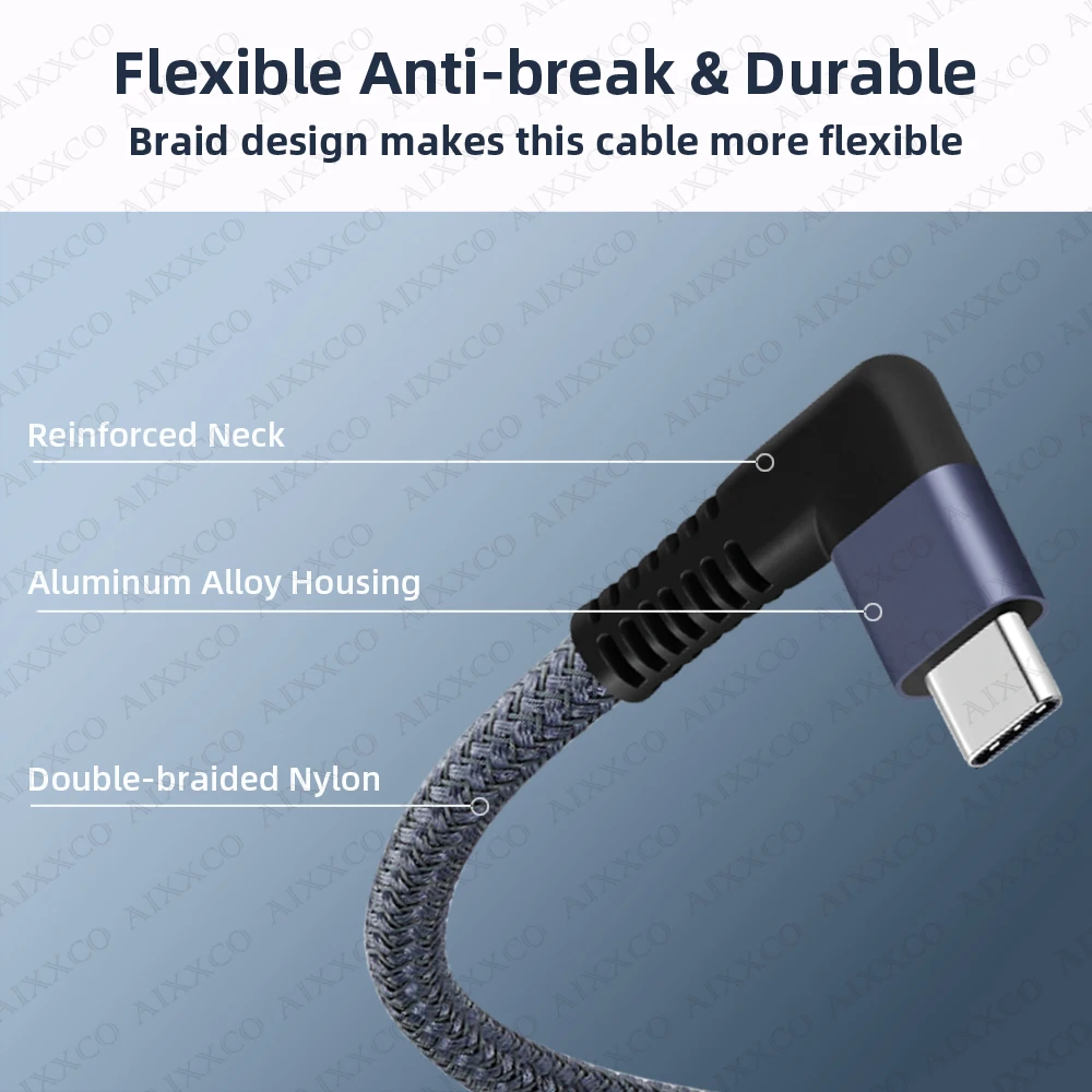 AIXXCO 10Gbps USB C Extension Cable USB 3.1 Type C Extend Fast Charging Cable 100W for Switch MacBook Pro Samsung S10