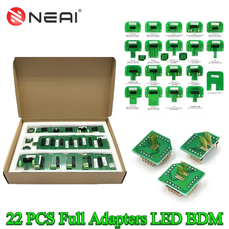 22pcs BDM Frame Programming Adapter Full Set For KTAG KESS FGTECH BDM100 Probe Adapter LED ECU RAMP Chip Tuning Diagnostic Tool
