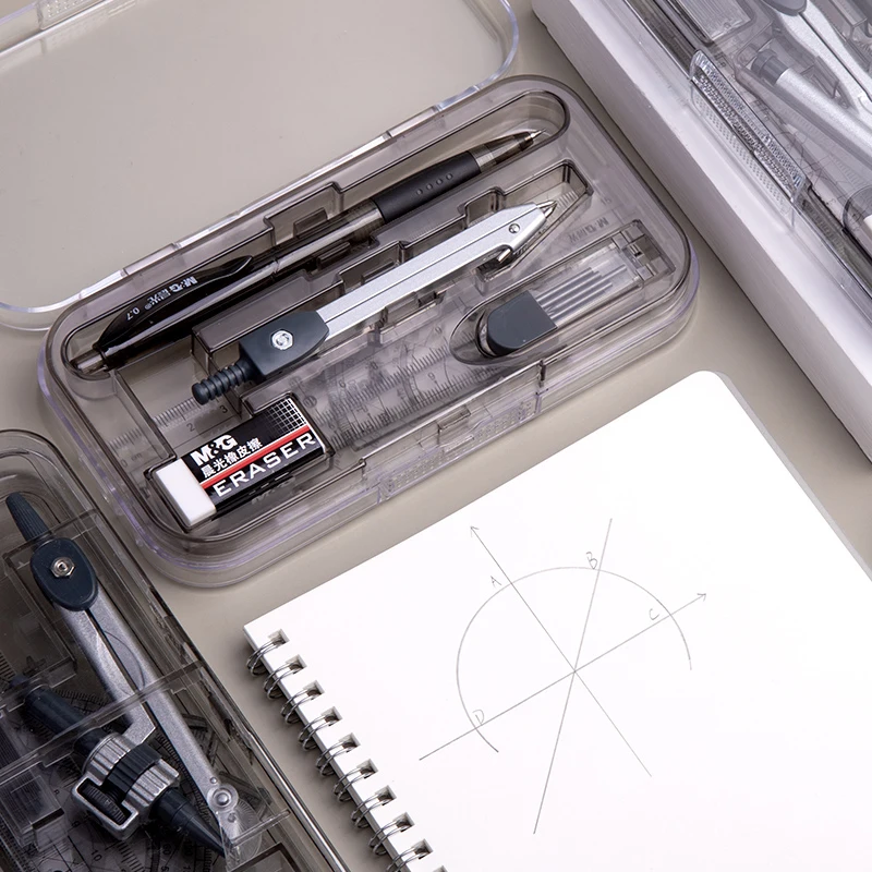 8 قطعة/المجموعة البوصلة حاكم مجموعة المنقلة رسم مثلث ممحاة البوصلات مجموعة الرياضيات ممحاة حاكم للطلاب اللوازم المدرسية #5