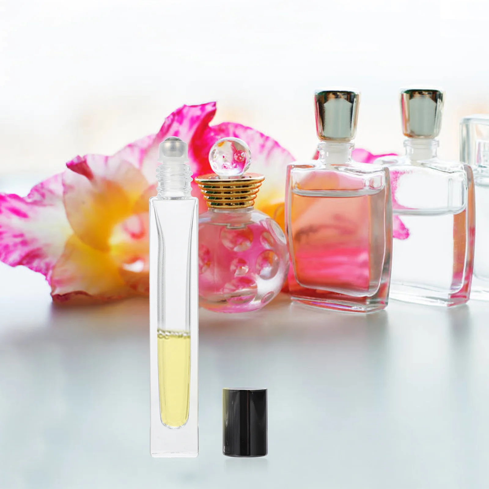 

5Pcs Perfume Roller Ball Bottles Glass Leakproof Smooth Roll on Bottles for Essential Oil Subpacking Travel Use