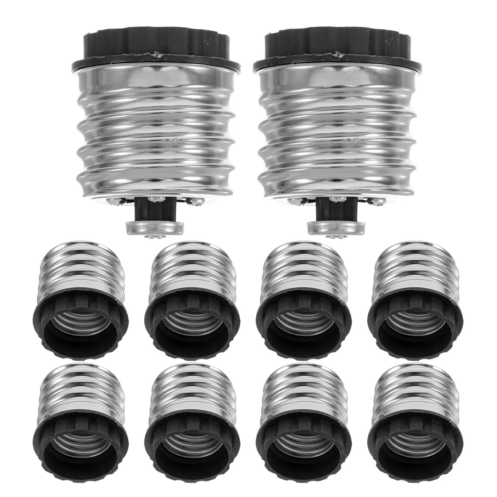 

10Pcs to E26 Light Adapter Zinc Alloy Bulb Base Converter for Lamp Shades Indoor Lighting Fixtures Shade Holder Adapter