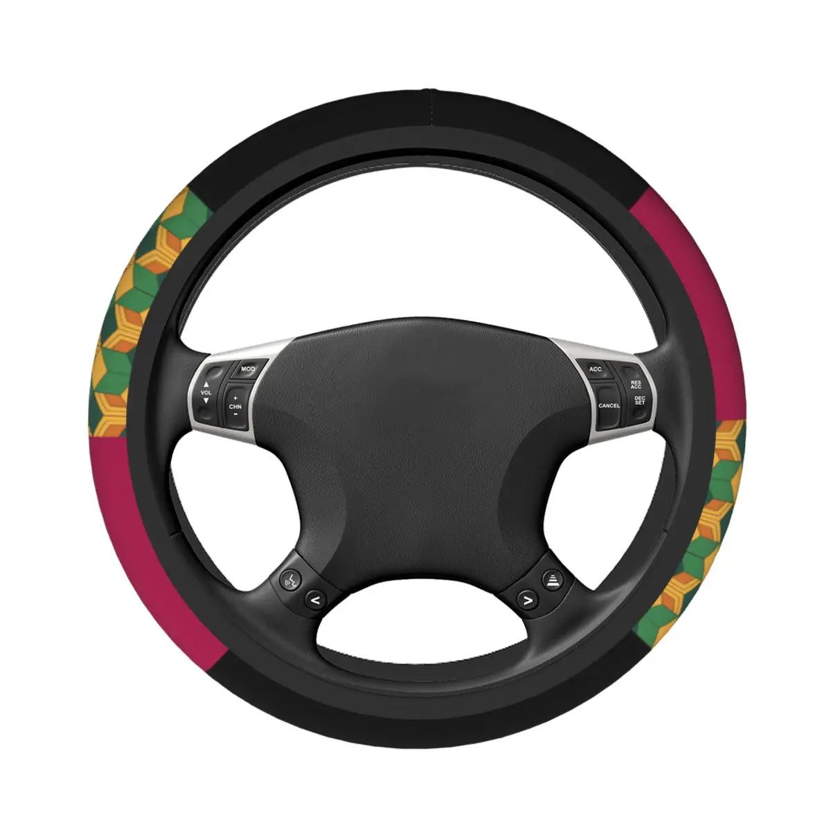 38 سنتيمتر عجلة توجيه سيارة يغطي شيطان القاتل المضادة للانزلاق Kimetsu No Yaiba أنيمي السيارات الديكور الملونة عجلة القيادة اكسسوارات
