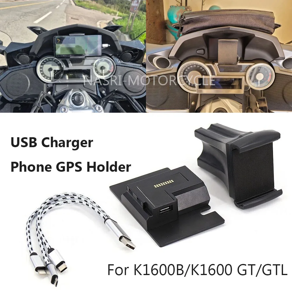 Smartphone Navigation Holder Support USB Charger Bracket Kits Motorcycle Accessories 2011-2020 For BMW K1600b K1600gt K1600gtl