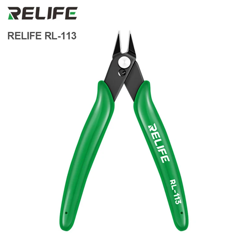 RELIFE RL-113 High Precision Diagonal Cutter with Sharp Jaws for Neat Cutting Non-slip Durable Phone Repair Wire Cutting Tool