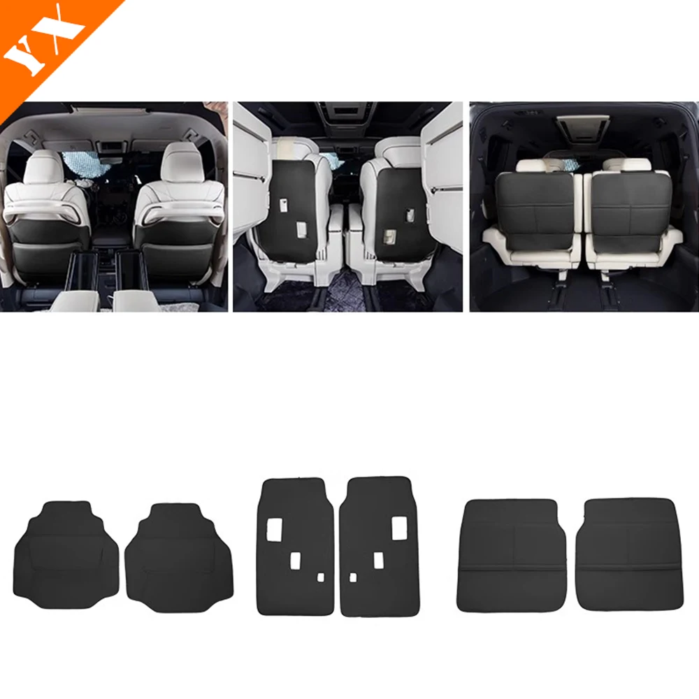 

For Toyota ALPHARD 2024-2026 Accessories Leather White Black Car Seat Rear Anti Kick/dust/scratch Decoration Protection Cover