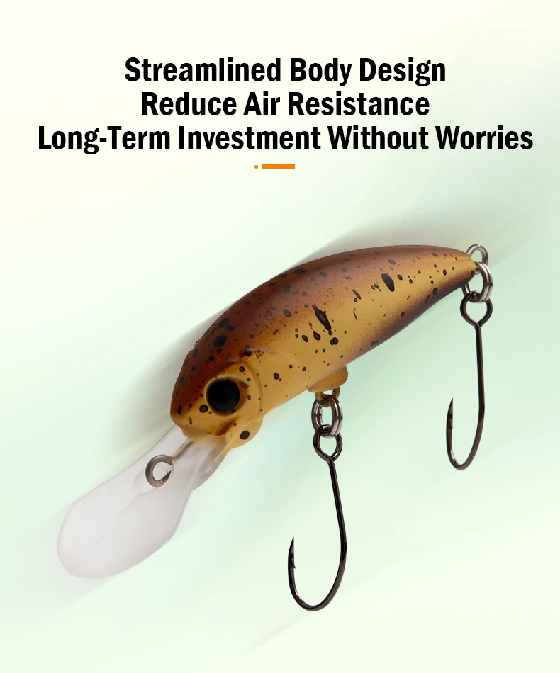 LEYDUN Angelköder, 40 mm, 2,8 g, schwimmend, Minnow, flaches Tauchen, Kurbelköder, Angeln, künstliche Swimbaits, Angelgerät-Köder – Detail 3
