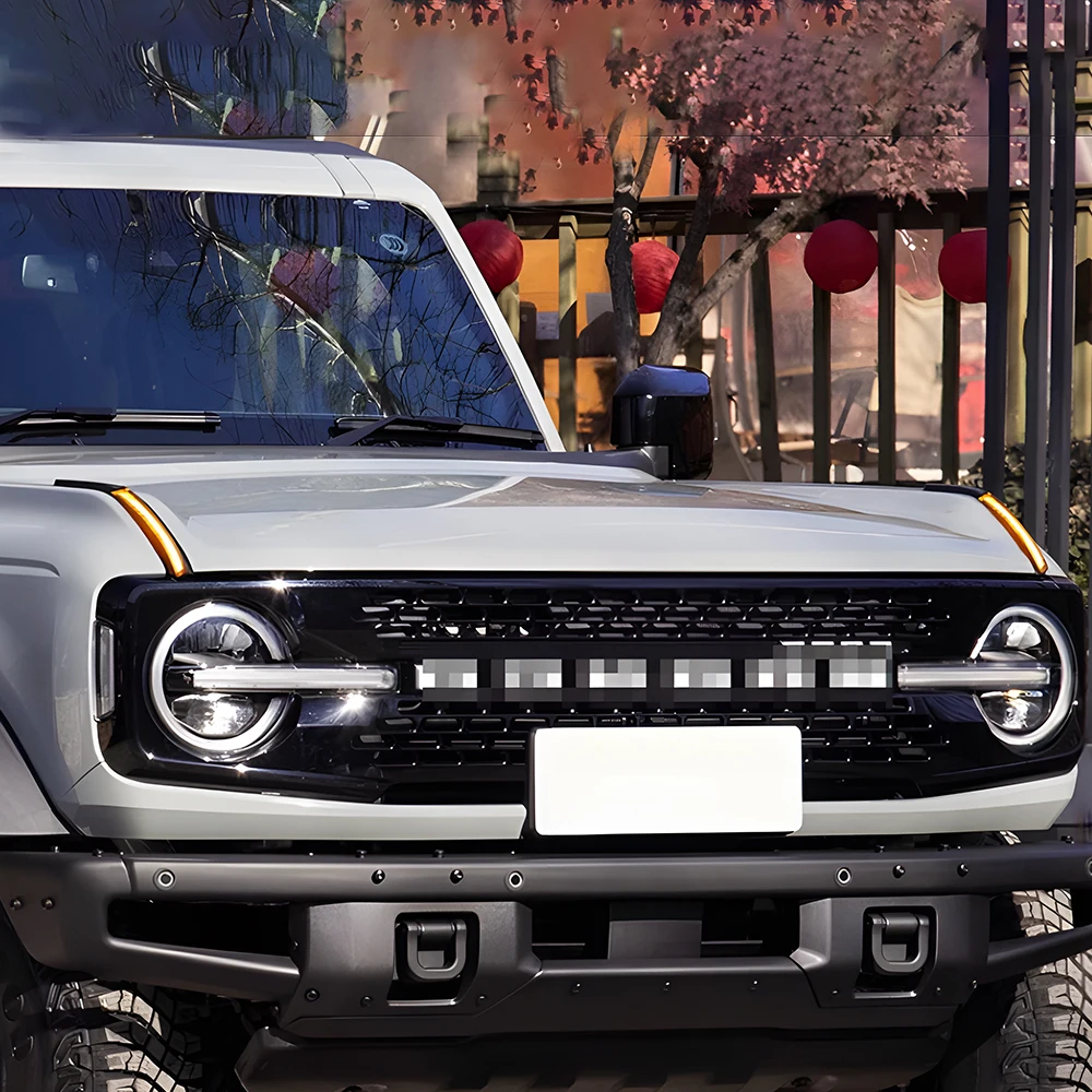 

For Ford Bronco Front Hood 2021-2024 Upgrade LED Flashing Signal Light Front Hood Light Assembly Tool Car Accessories