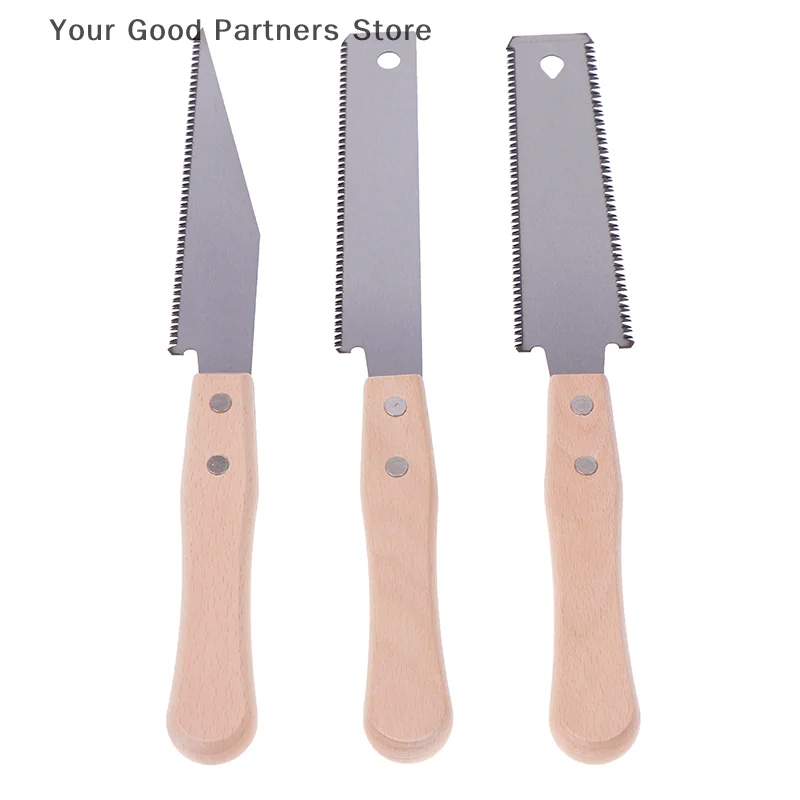 1PC Strumento di rifinitura per sega a filo per uso domestico Lavorazione del legno Piccola sega a mano Manico dritto in legno Sega a tiro a bordo singolo
