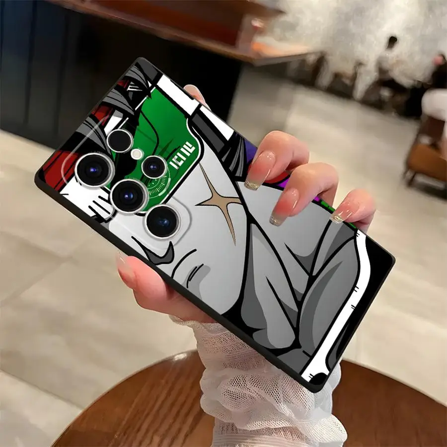 Чехол для Samsung Galaxy S20 S24 Plus S23 Ultra S21 FE S25 Edge Black Мягкий чехол для телефона Dragon Ball Saiyan Goku Combat Power