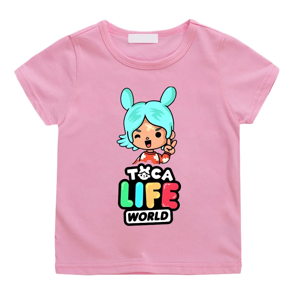 Toca Life World Children's T-shirt 100% Cotton Short Sleeve Tee-shirt Kawaii Cartoon Graphic Printing Tshirts Kids Summer Tops image 6