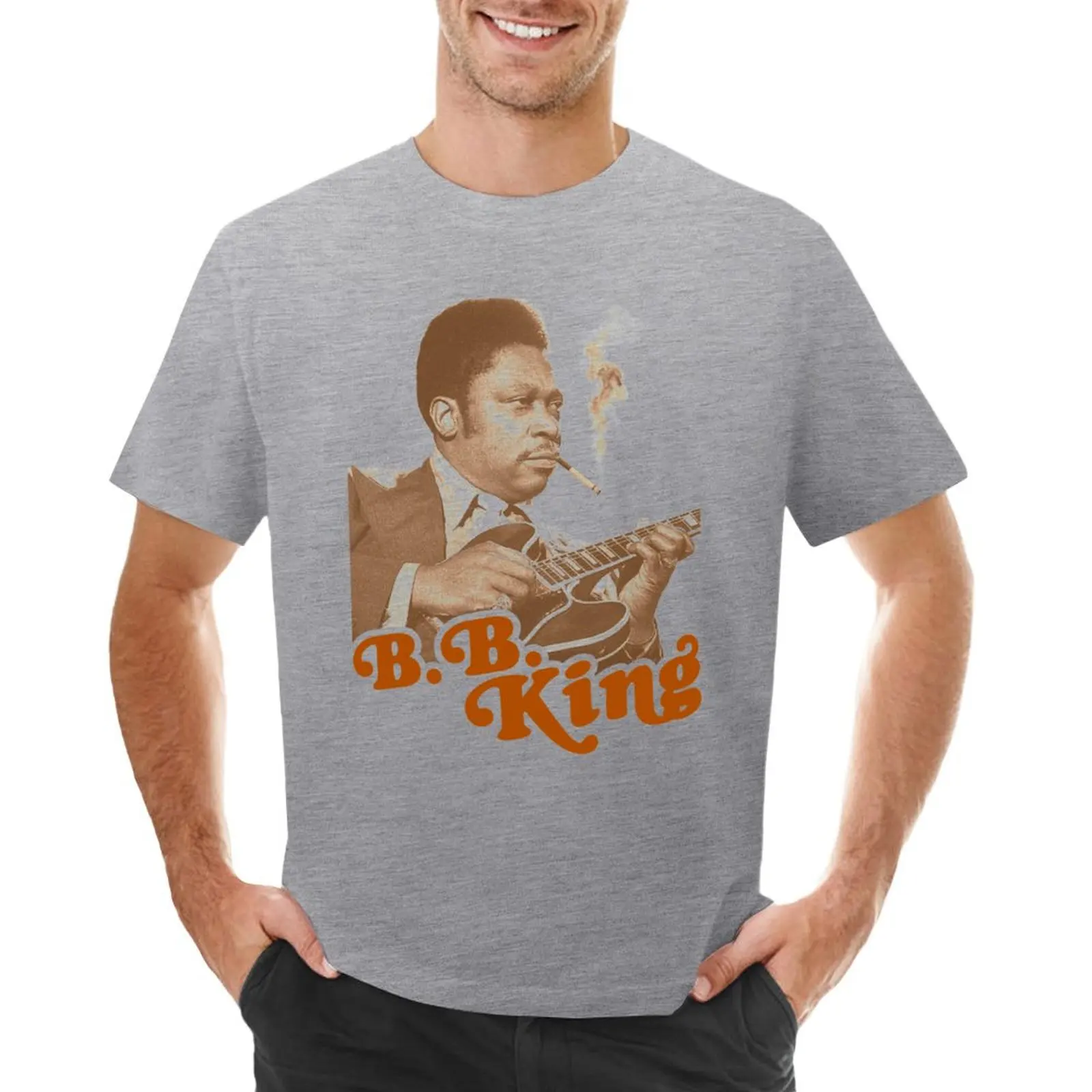 Retro BB King Sepia Tribute T-shirt hippie clothes tops funnys oversized t shirts for men