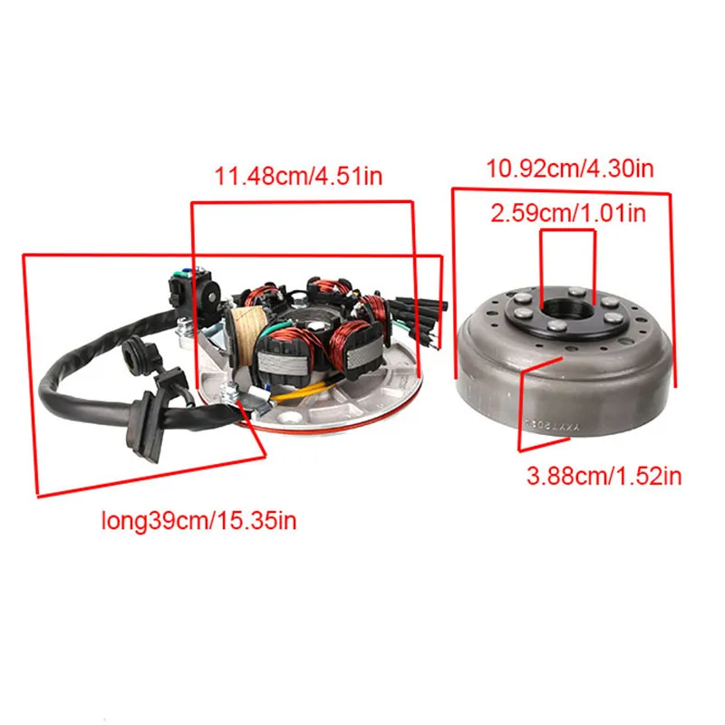 140CC engine 6-pole coil magnetic stator rotor kit motorcycle dust pit bicycle ignition flywheel