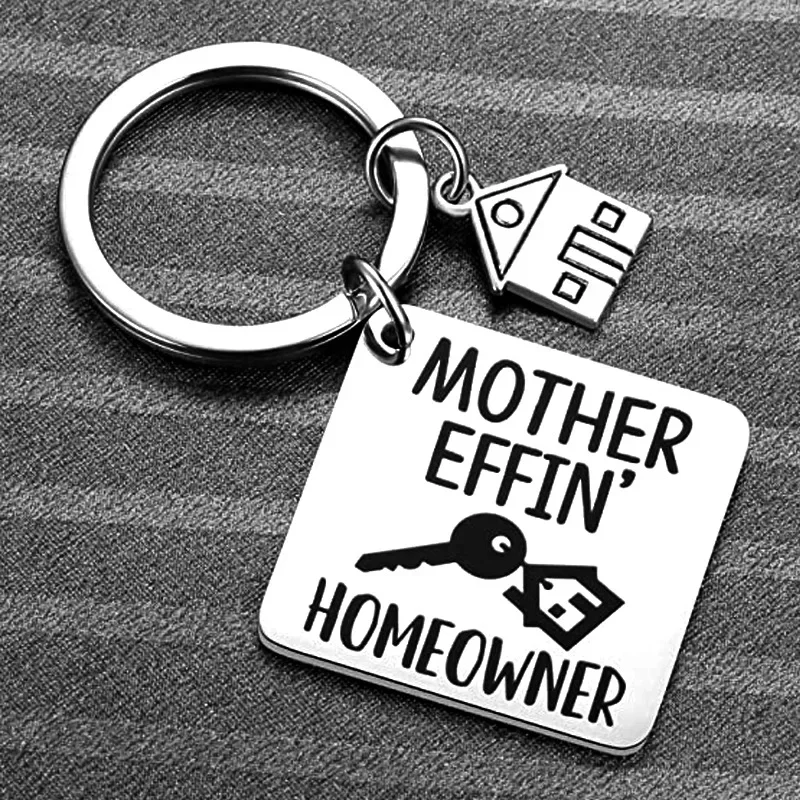 Metal New Homeowner Housewarming Gifts Mother Effin Homeowner Keychain House Warming Gift First Time Home Owner Gift