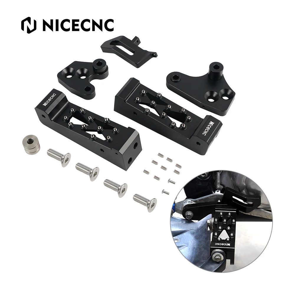 NICECNC ATV Foot Pegs Stand Footrest Step For Yamaha Raptor 700 Raptor 700R 2013-2023 Raptor 700RSE Aluminum ATV Parts