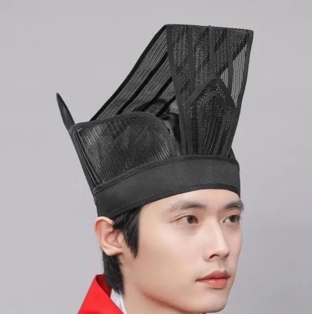 

Chinese Ancient Black Mesh Hat Men literati Official Perform Han Dynasty