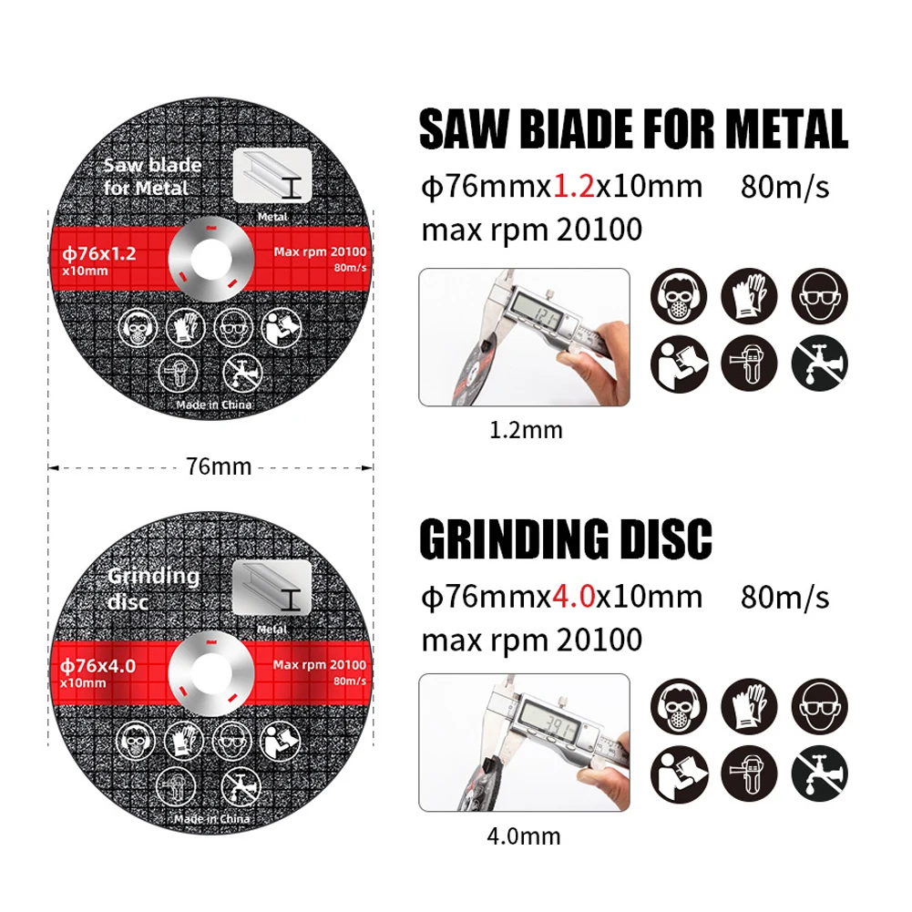 1 pz 76mm disco da taglio smerigliatrice angolare mola lama per sega circolare per accessori Dremel utensile rotante elettrico disco abrasivo