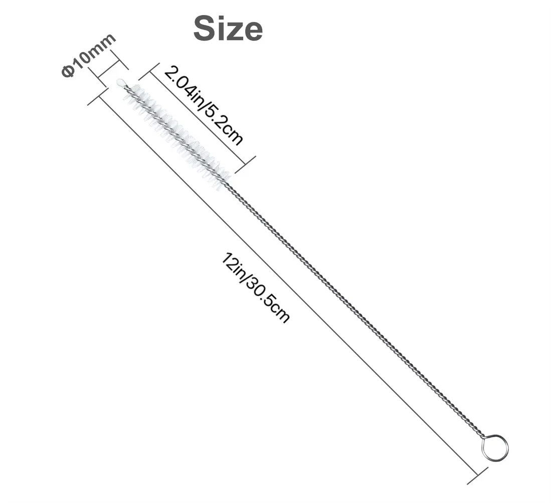 Straw Cleaner Brush Extend 12 inch, Extra-Long Straw Brush for Sippy Cups, Water Bottles, and Tubes Drinking Straw(10 Pcs）