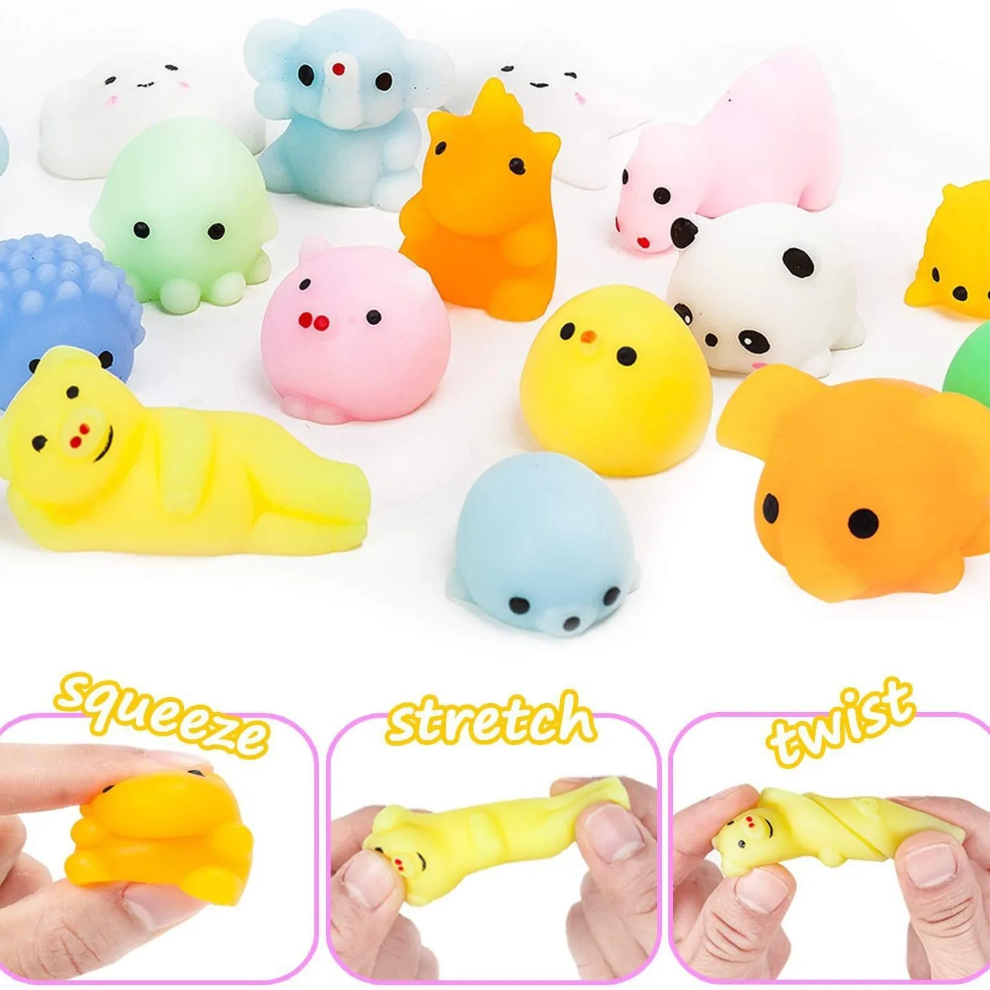 10 Pcs Mini Release Stress Animal Pinch Music Children Simulation Relaxing Mood Squeezing Reduce Pressure The pattern is random