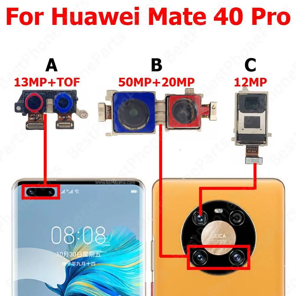 

Rear Front Camera For Huawei Mate 40 Pro Mate40 40Pro Backside Facing Frontal Selfie Back Camera Module Mobile Phone Parts