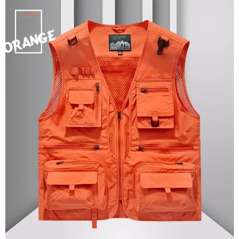 Vest Coat Waterproof Sleeveless Jacket Large Size Camping Men\'s Work Male Clothes Windbreaker Hunting Fishing Clothing Tactical