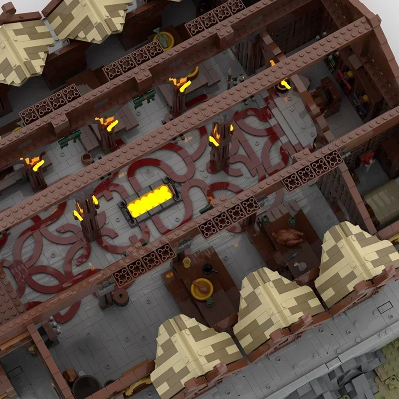 Magiczne Pierścienie Film Moc Klocki Konstrukcyjne UCS Medu seld Złota Sala Model Technologiczny Cegły DIY Średniowiecze LOTR Zamek Zabawki