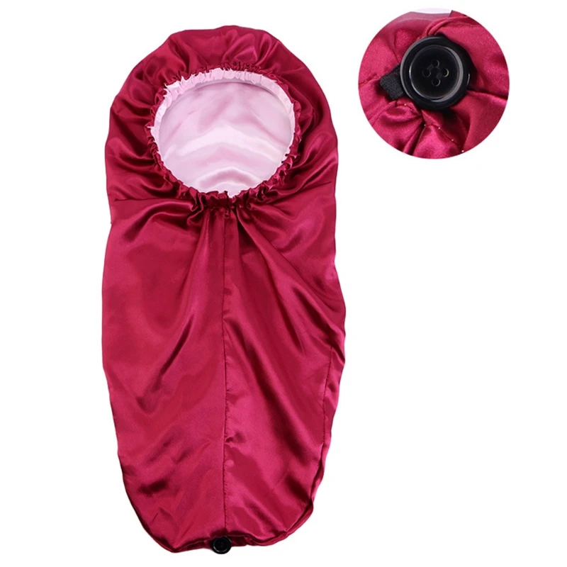 for Extra Long Hair Bonnet Adjustable Button with Soft Elastic Band Large Sleep for Women Braids to Keep Haird D5QB