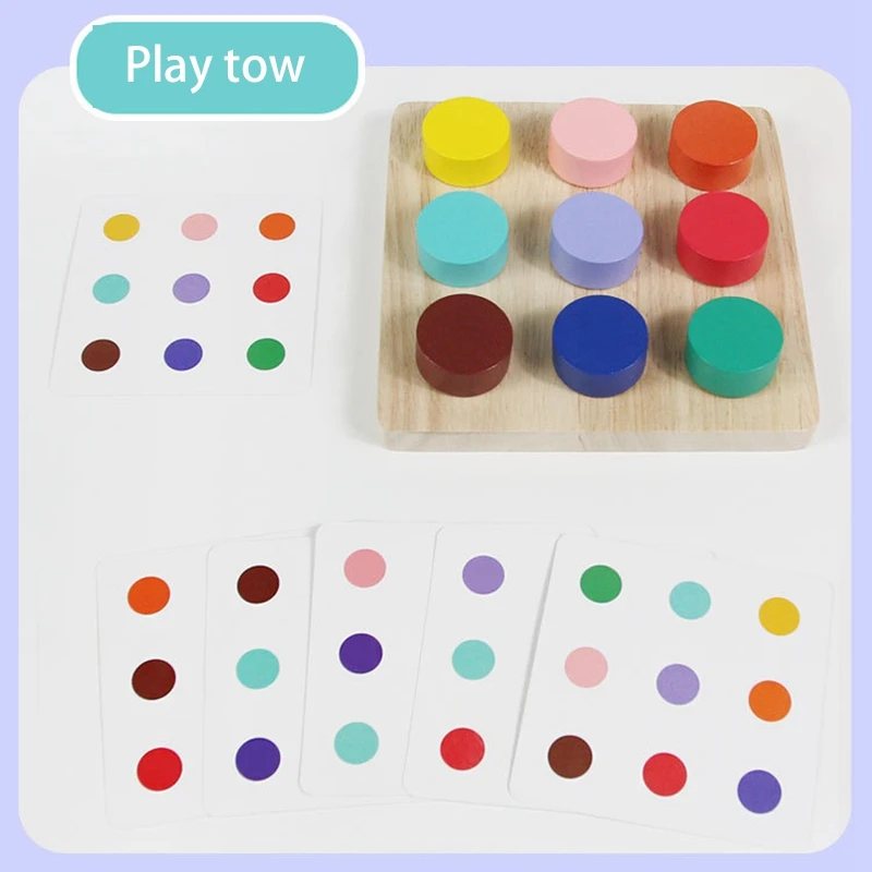 Bottle Cap Matching Challenge Game Color Number Cognition Children Wooden Building Table Game Baby Early Education Toy