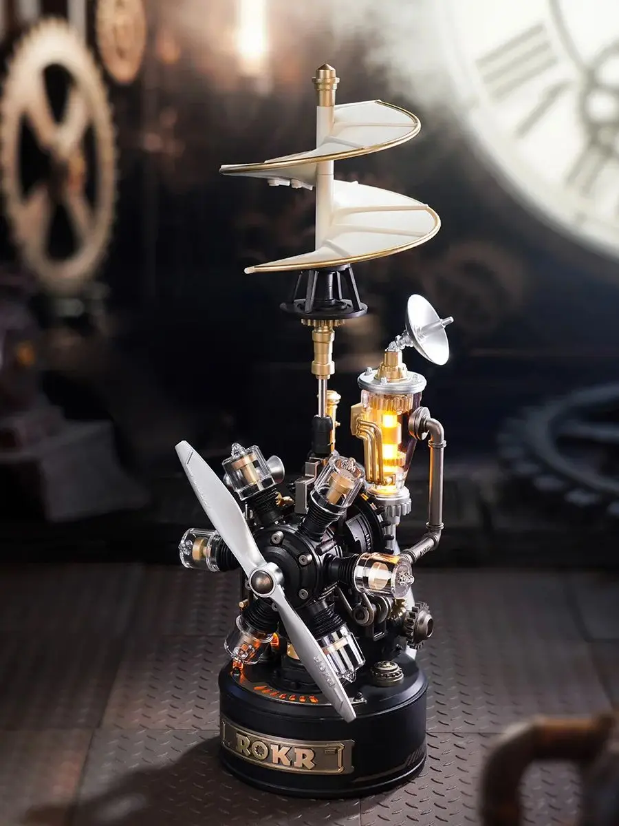 ROBOTIME ROKR Industrial City Series 3D-puzzel Steampunk mechanisch model Uniek bureaudecoratie Ideaal verjaardagscadeau voor jongens en mannen - afbeelding 2