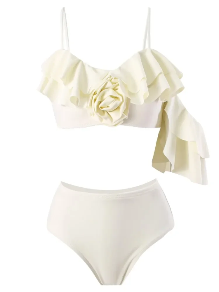 Retro bikini bedrukt mode eendelig badpak en cover-up met rok strak damesbandage zomerstrand luxe elegant