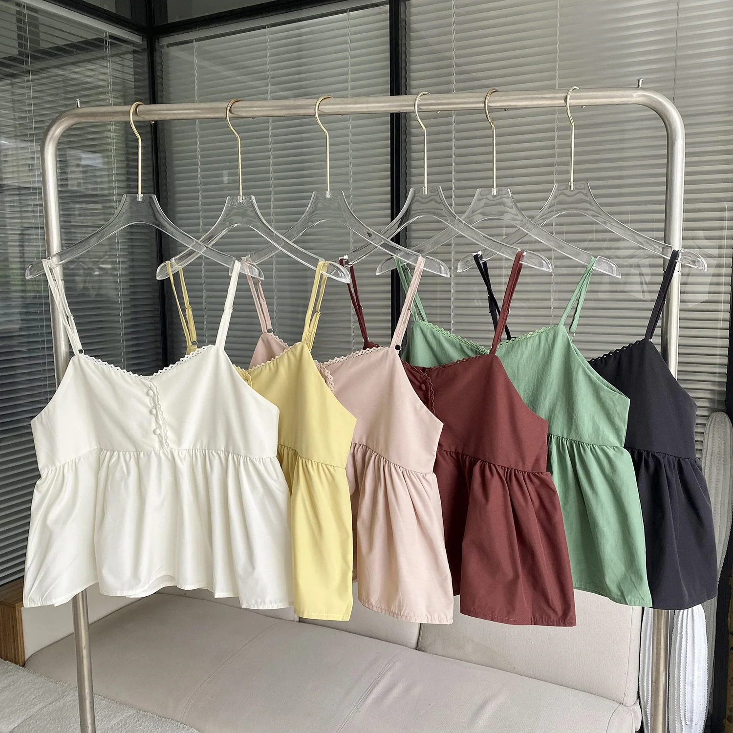 Sweet and fresh camisole 2024 summer new comfortable loose design versatile top Sleevelss Summer Vest Sling tops