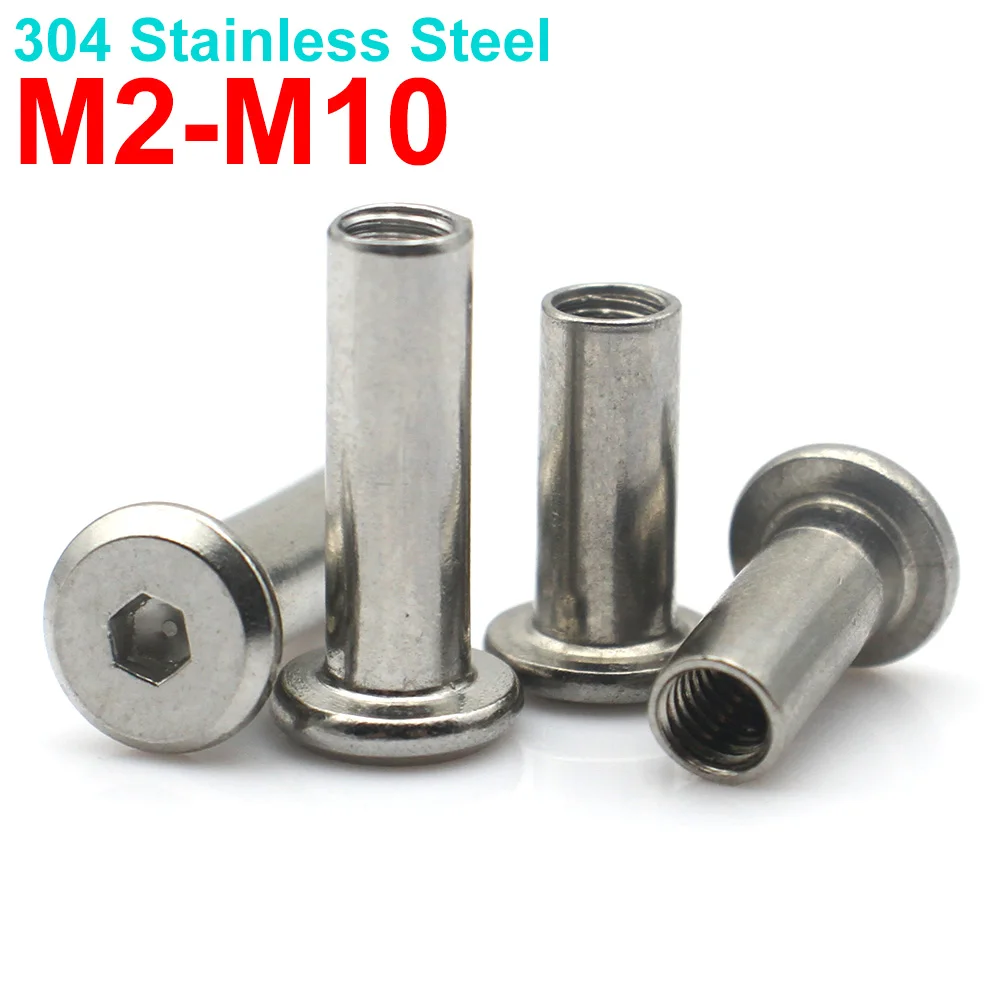 2-20pcs M2 M3 M4 M5 M6 M8 M10 304 Stainless Steel Connector Screws Hex Socket Cap Nut Furniture Bolt Joint Fastener 4-100mm
