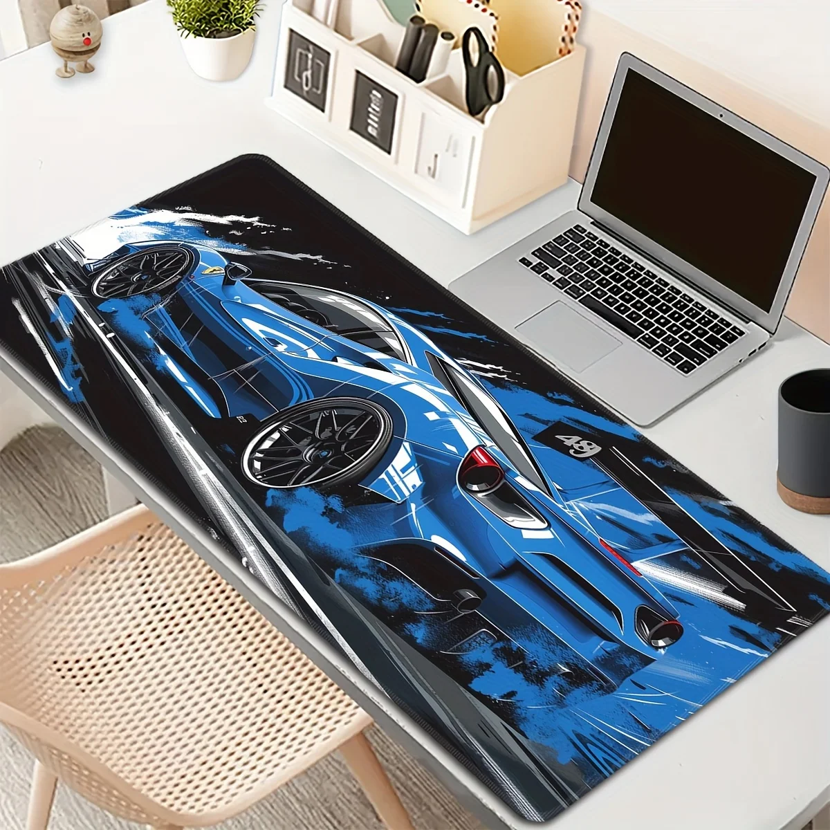 

Blue Sports Car Design Mouse Pad Desk mat High quality material gaming mat Natural rubber base suitable for office and game rug