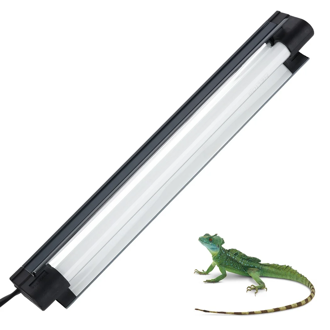 T5 HO rettile lampada UVB 8W Kit combinato di illuminazione UVB per terrari rettili lampada con illuminazione a riflettore in alluminio curvo