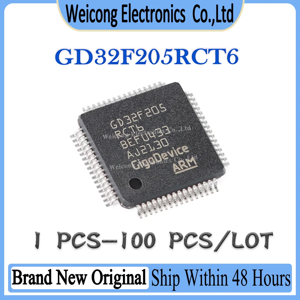 GD32F GD32F205RCT6 GD32F205RCT GD32F205RC GD32F205R GD32F205 GD32 IC MCU Chip LQFP-64