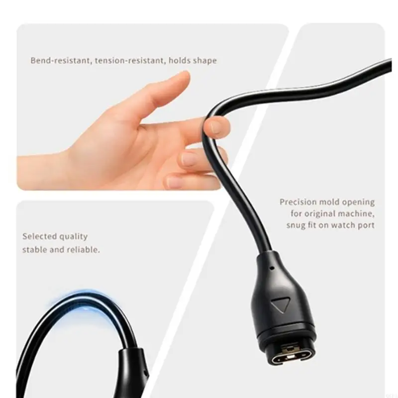 Q6PA Watch-End Charging Cable with USB Input, Smartwatch Data Transfer Replacement Cord, 100 Cable for Desk, Office, and