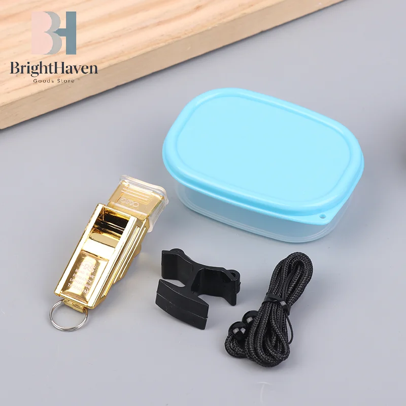 

Professional Football Referee Whistles With Lanyard Box Big Sound Plastic Whistles Basketball Whistles Equipment B.H
