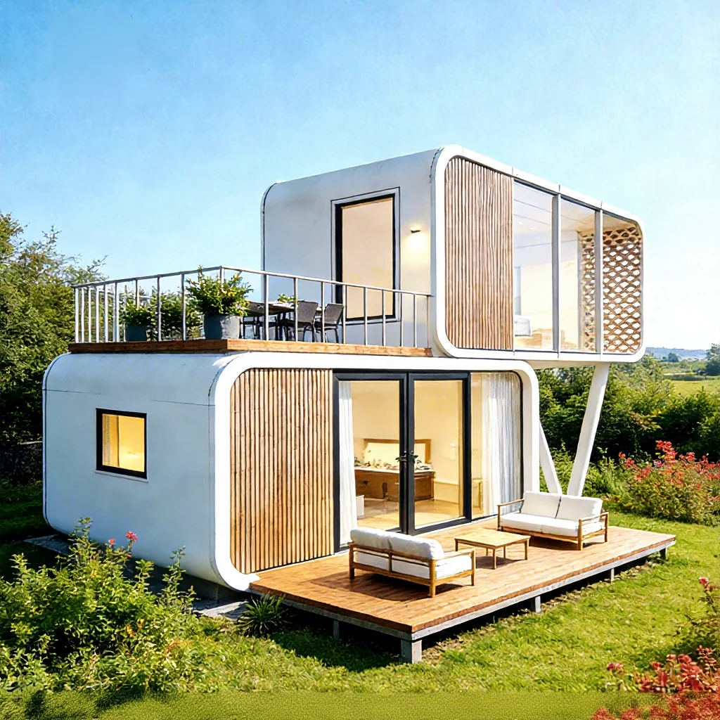 Modern Luxury Space Capsule House Detachable Modular Apple Cabin High Durability Prefabricated Building   Outdoor Resort Hotel