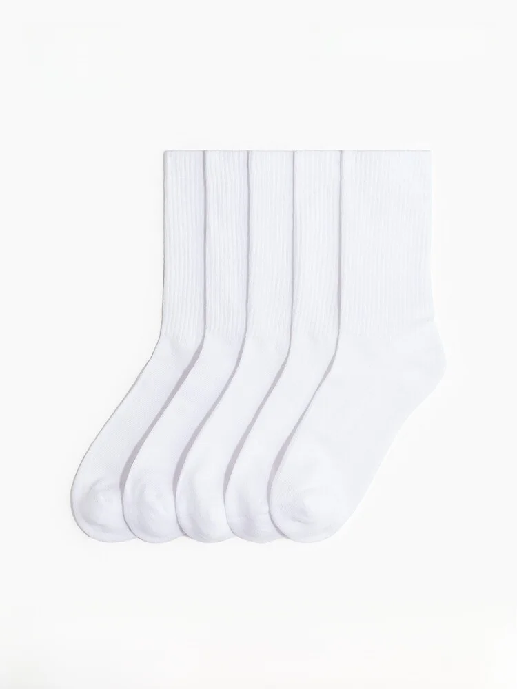 

H&M Men's Lycra Socks 5 Pairs Pack Casual Style Four Seasons Cotton Nylon Spandex Mid-Calf Socks Comfortable Breathable