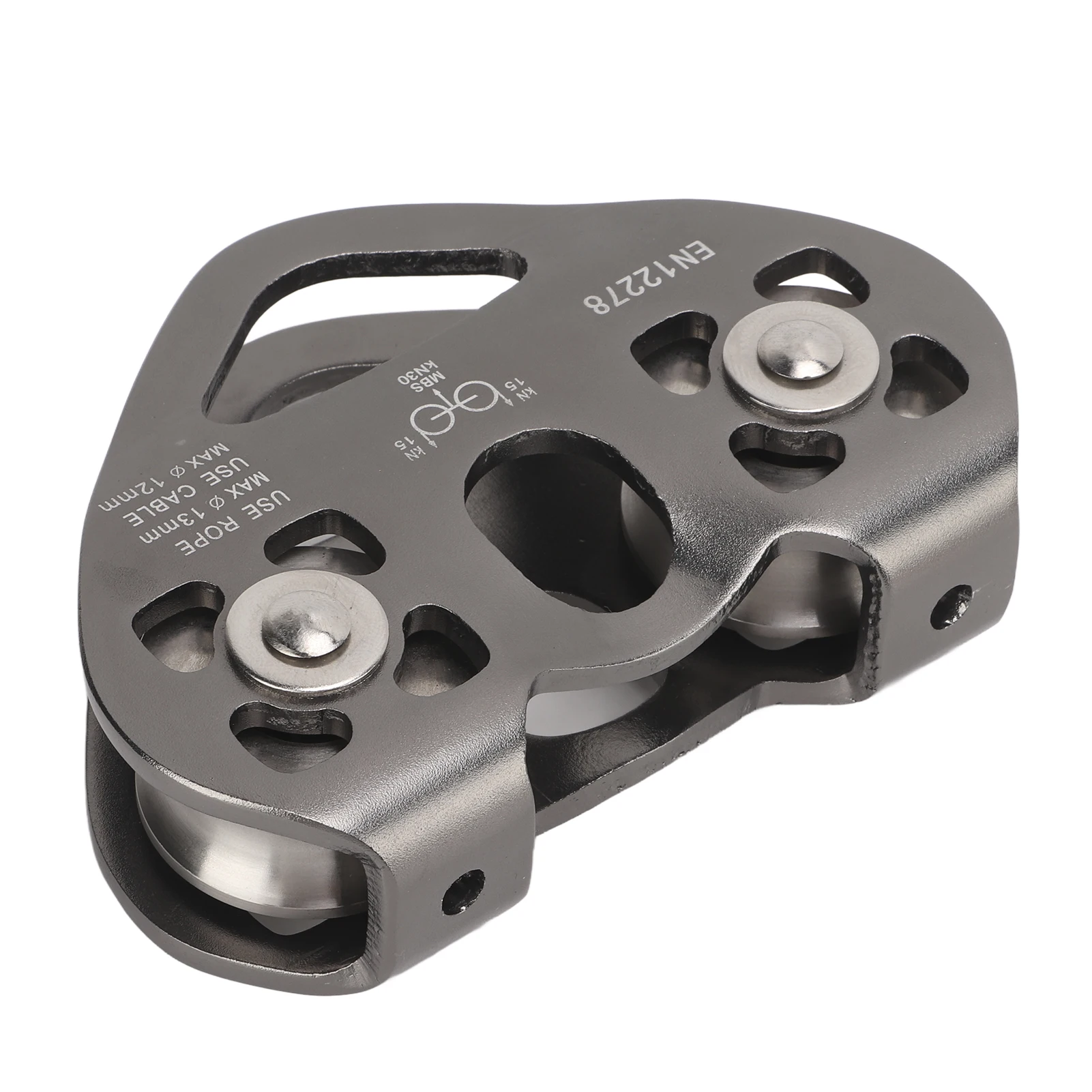 بكرة دوارة من الألومنيوم لتسلق الجبال ، عربة مزدوجة السرعة بالترادفي ، بكرة لتسلق الصخور