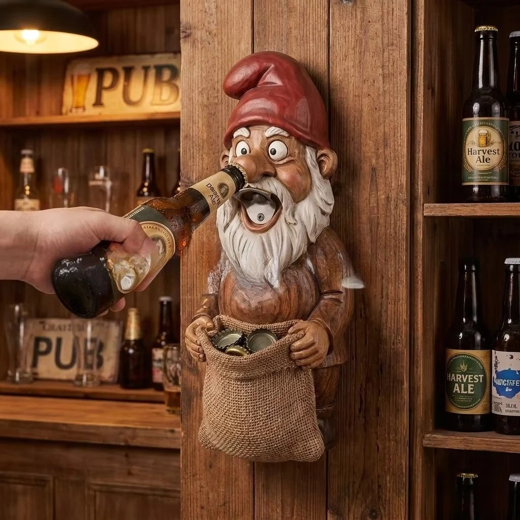 Magnetic Garden Gnome Bottle Opener,Beer Opener,Classic,Refrigerator Magnets,for Kitchen Home Decor,for Camping and Traveling