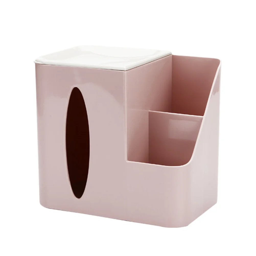 

Plastic Tissue Box Holder Cute Desktop Organizer For Home Office Eco-Friendly Lightweight Tissue Paper Container Pink