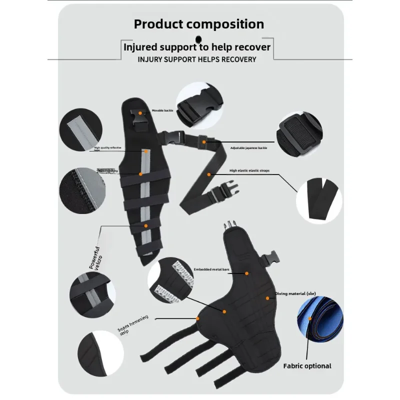 معدات الحماية للمشي على الساق الخلفية المزدوجة للحيوانات الأليفة، معدات الحماية للمشي بعد العملية الجراحية، حزام ثابت للساق، حماية للمشي بمساعدة