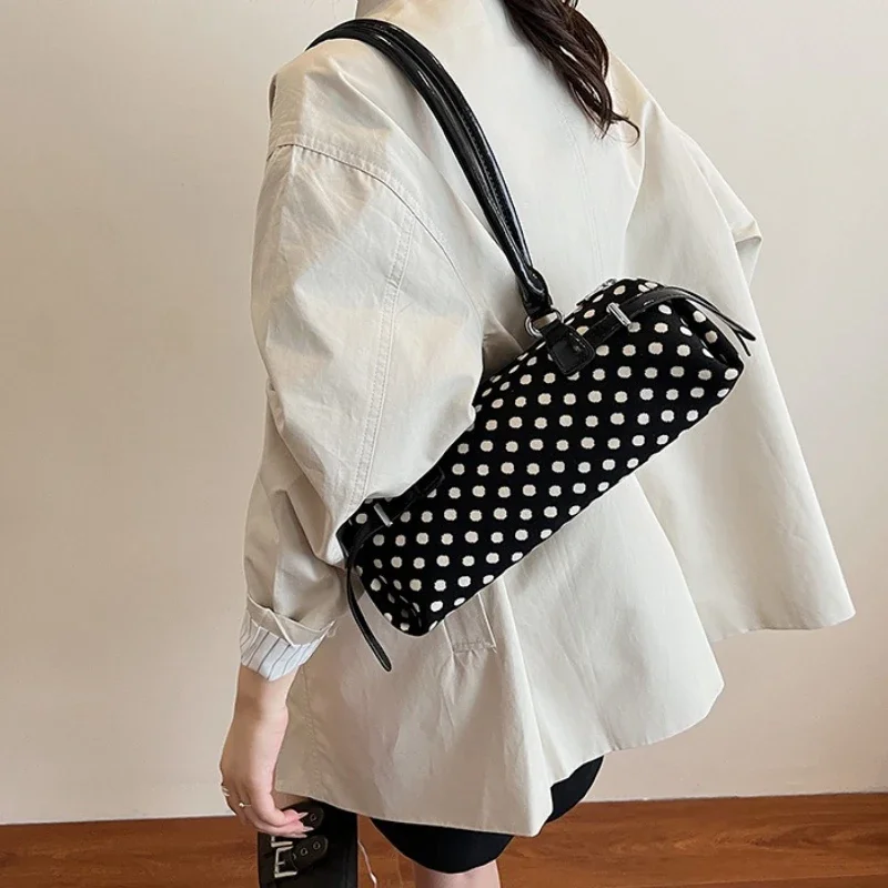 Fashion Dot Shoulder Bag New Design Sausage Armpit Bag Luxurious PU Round Dot Dot Shoulder Armpit Bag High-end Women Handbag