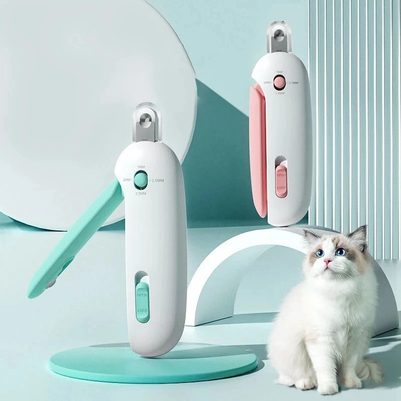 Cat Nail Clippers With File Stainless Steel Portable Accurate Bloodline Positioning Adjustable Hole Petaccessories